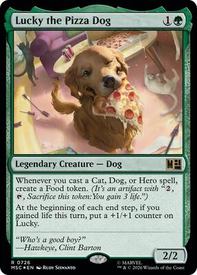 Lucky the Pizza Dog card from Commander: Marvel Super Heroes