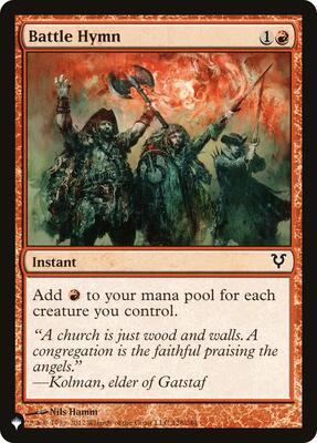 Battle Hymn card from The List Reprints