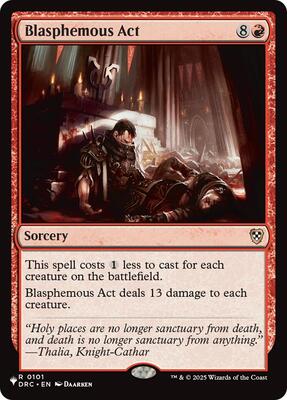 Blasphemous Act (DRC) card from The List Reprints