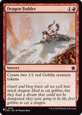 Dragon Fodder (FDN) card from The List Reprints