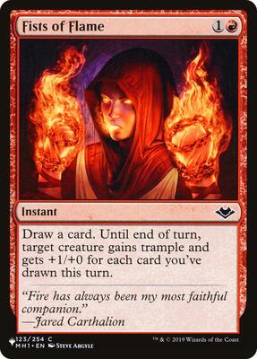 Fists of Flame (MH1) card from The List Reprints