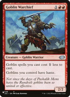 Goblin Warchief (J22) card from The List Reprints