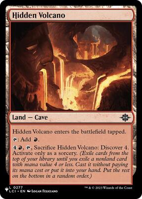 Hidden Volcano card from The List Reprints