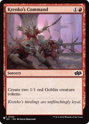 Krenko's Command (J25) card from The List Reprints