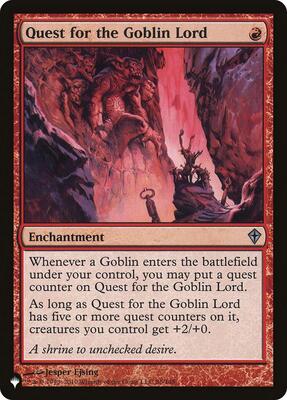 Quest for the Goblin Lord card from The List Reprints