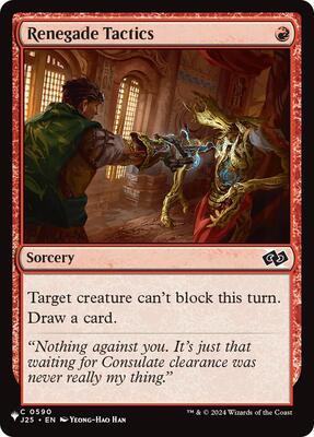 Renegade Tactics (J25) card from The List Reprints