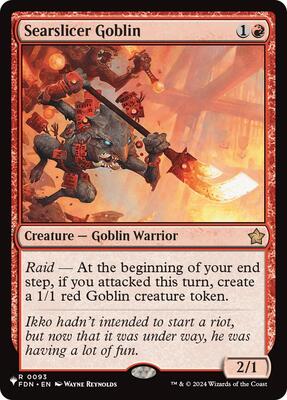 Searslicer Goblin card from The List Reprints