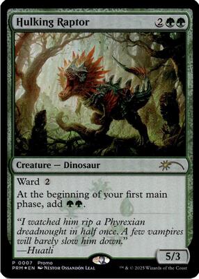Hulking Raptor card from Media Promos