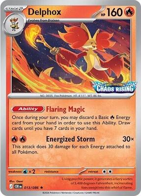 Delphox - 013/086 (Chaos Rising Stamped) card from Miscellaneous Cards & Products