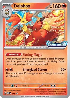 Delphox - 074 [Staff] card from ME: Mega Evolution Promo