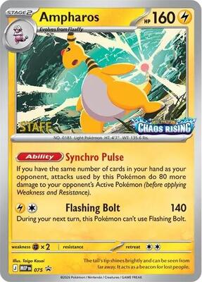 Ampharos - 075 [Staff] card from ME: Mega Evolution Promo