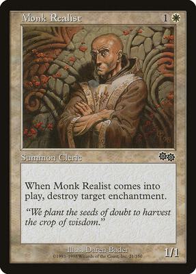 Monk Realist card from Urza's Saga