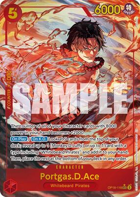 Portgas.D.Ace (118) (Alternate Art) card from The Time of Battle