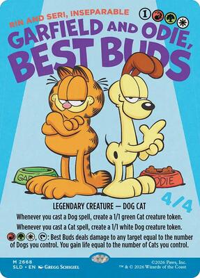 Garfield and Odie, Best Buds - Rin and Seri, Inseparable card from Secret Lair Drop Series