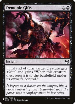 Demonic Gifts card from The List Reprints