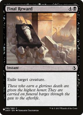 Final Reward card from The List Reprints
