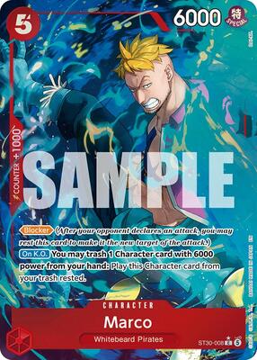 Marco (Full Art) card from Starter Deck EX: Luffy & Ace