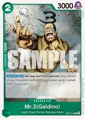 Mr.3(Galdino) card from Starter Deck EX: Luffy & Ace