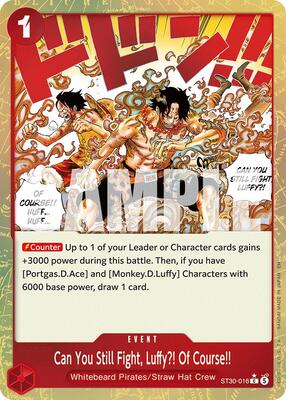 Can You Still Fight, Luffy?! Of Course!! (Parallel) card from Starter Deck EX: Luffy & Ace