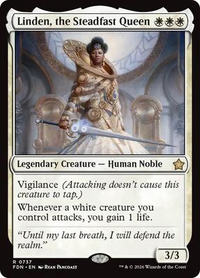 Linden, the Steadfast Queen (0737) card from Foundations