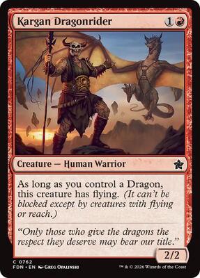 Kargan Dragonrider (0762) card from Foundations