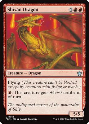 Shivan Dragon (0763) card from Foundations