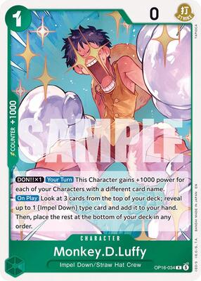 Monkey.D.Luffy (034) card from The Time of Battle