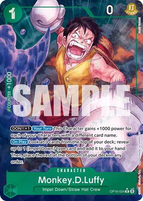 Monkey.D.Luffy (034) (Alternate Art) card from The Time of Battle