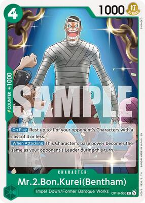 Mr.2.Bon.Kurei(Bentham) (036) card from The Time of Battle