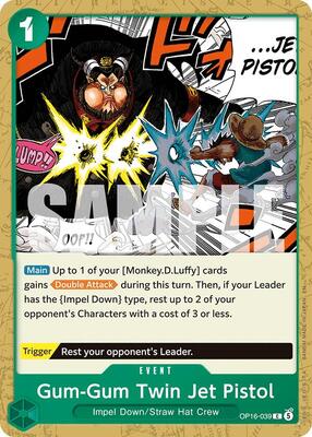 Gum-Gum Twin Jet Pistol card from The Time of Battle