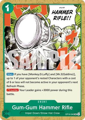 Gum-Gum Hammer Rifle card from The Time of Battle