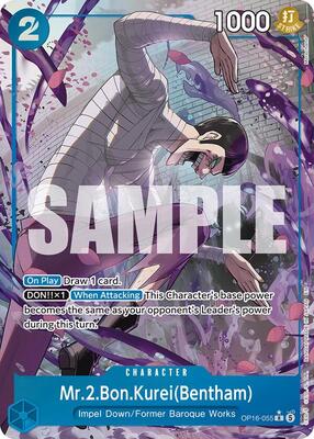 Mr.2.Bon.Kurei(Bentham) (055) (Alternate Art) card from The Time of Battle