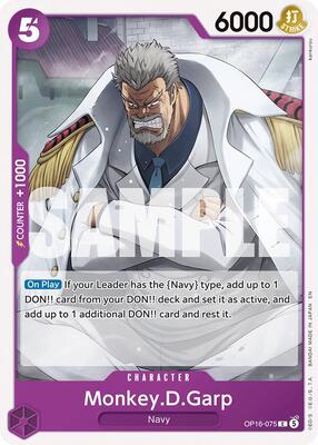 Monkey.D.Garp card from The Time of Battle