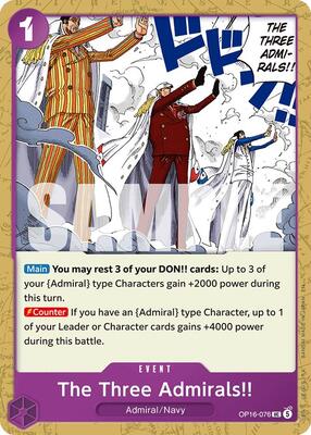 The Three Admirals!! card from The Time of Battle