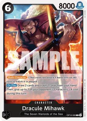 Dracule Mihawk card from The Time of Battle