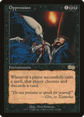 Oppression card from Urza's Saga