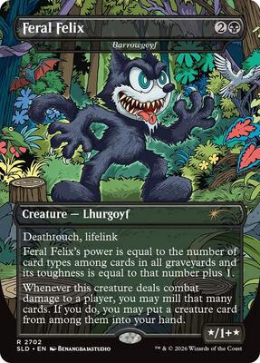 Feral Felix  - Barrowgoyf card from Secret Lair Drop Series