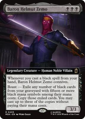 Baron Helmut Zemo (Extended Art) card from Marvel Super Heroes