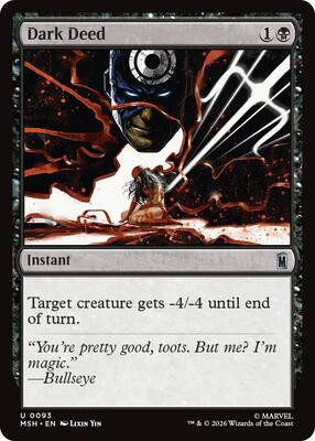Dark Deed card from Marvel Super Heroes