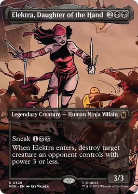 Elektra, Daughter of the Hand (Borderless) (0326) card from Marvel Super Heroes
