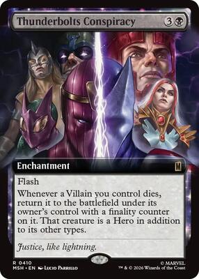 Thunderbolts Conspiracy (Extended Art) card from Marvel Super Heroes