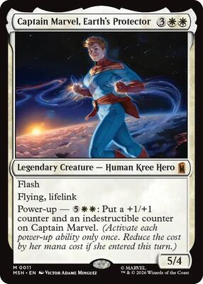 Captain Marvel, Earth's Protector card from Marvel Super Heroes