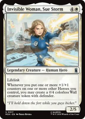 Invisible Woman, Sue Storm card from Marvel Super Heroes