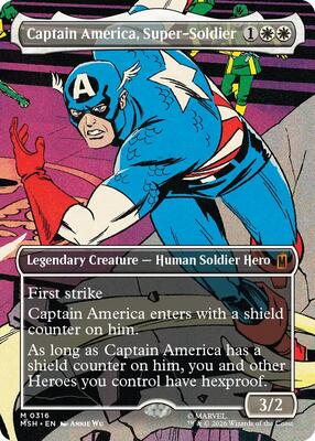 Captain America, Super-Soldier (Borderless) (0316) card from Marvel Super Heroes