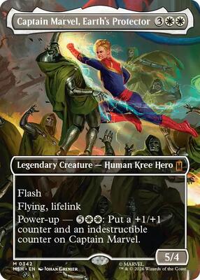 Captain Marvel, Earth's Protector (Borderless) (0342) card from Marvel Super Heroes