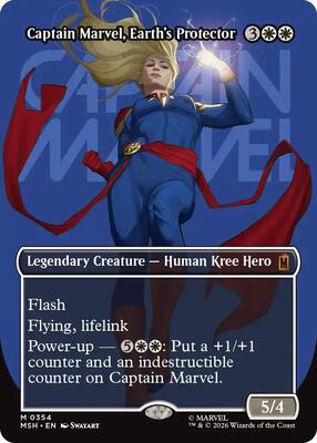 Captain Marvel, Earth's Protector (Borderless) (0354) card from Marvel Super Heroes