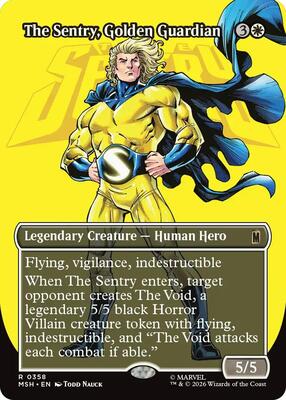 The Sentry, Golden Guardian (Borderless) card from Marvel Super Heroes