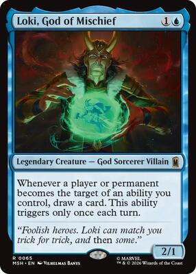 Loki, God of Mischief card from Marvel Super Heroes