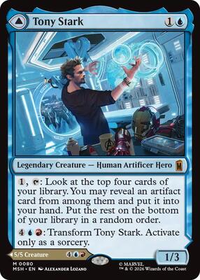 Tony Stark card from Marvel Super Heroes