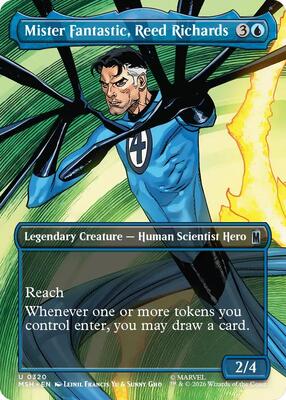 Mister Fantastic, Reed Richards (Borderless) card from Marvel Super Heroes